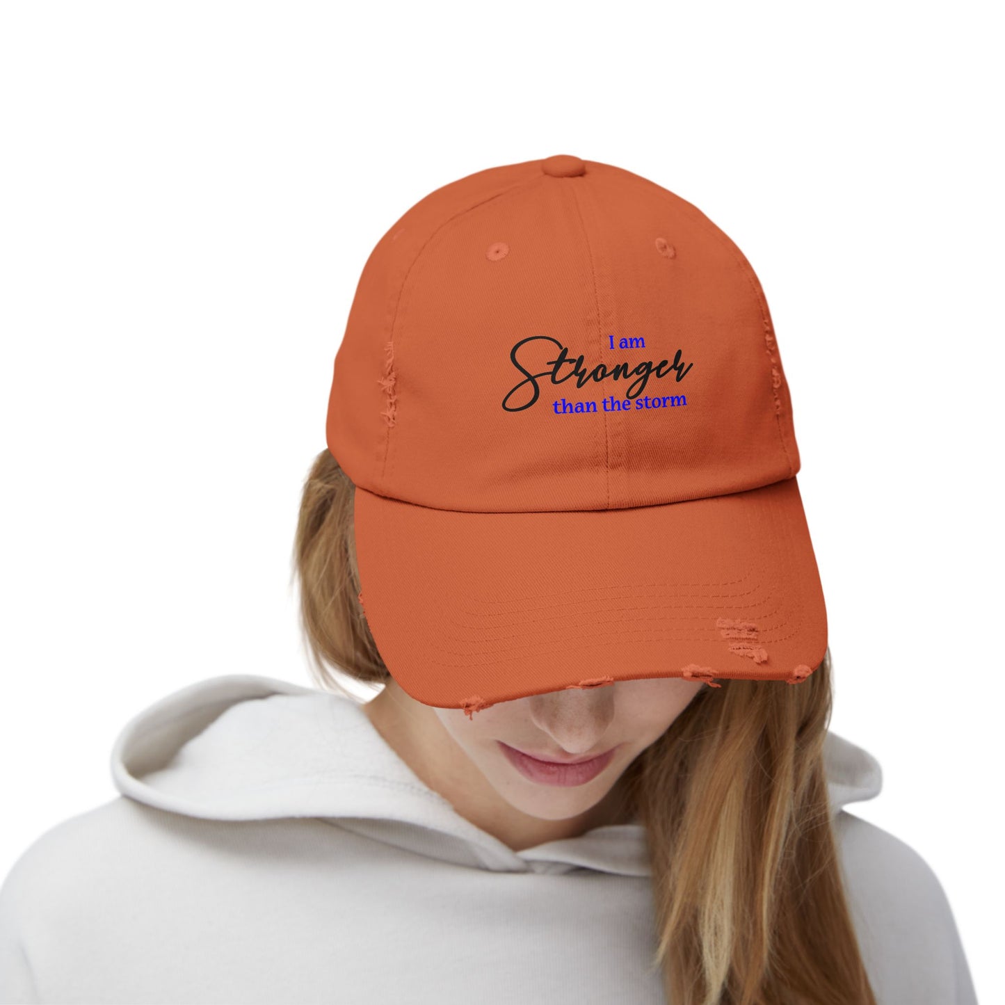 "Stronger" Distressed Cap —  Funny Truth Hat