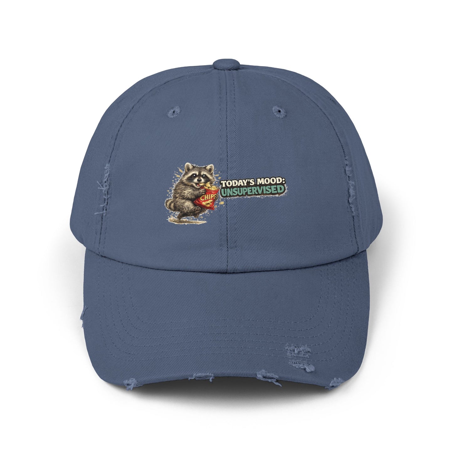 Today's Mood Distressed Cap — Raccoon Mom/Dad Funny Dad Hat