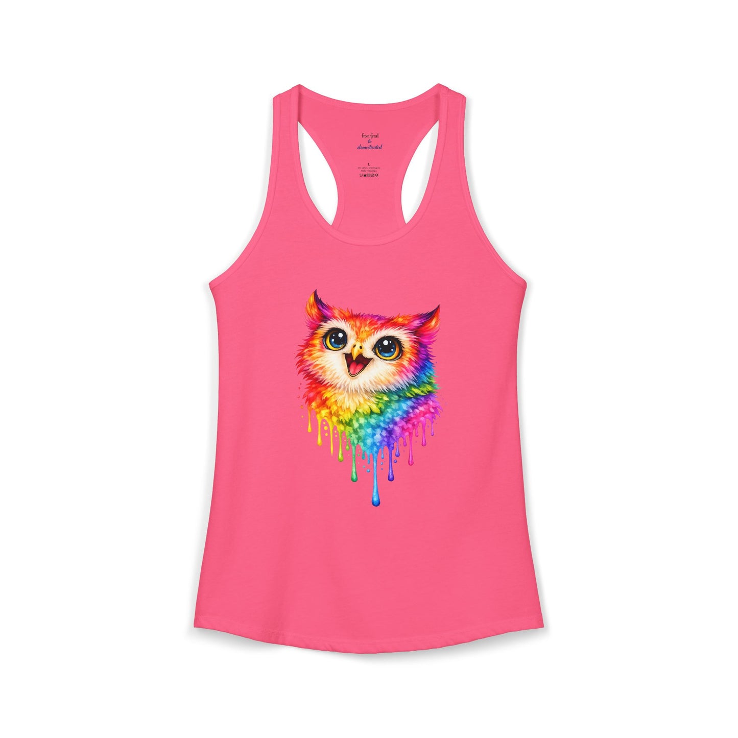 Watercolor Wildlife Owl Racerback Tank