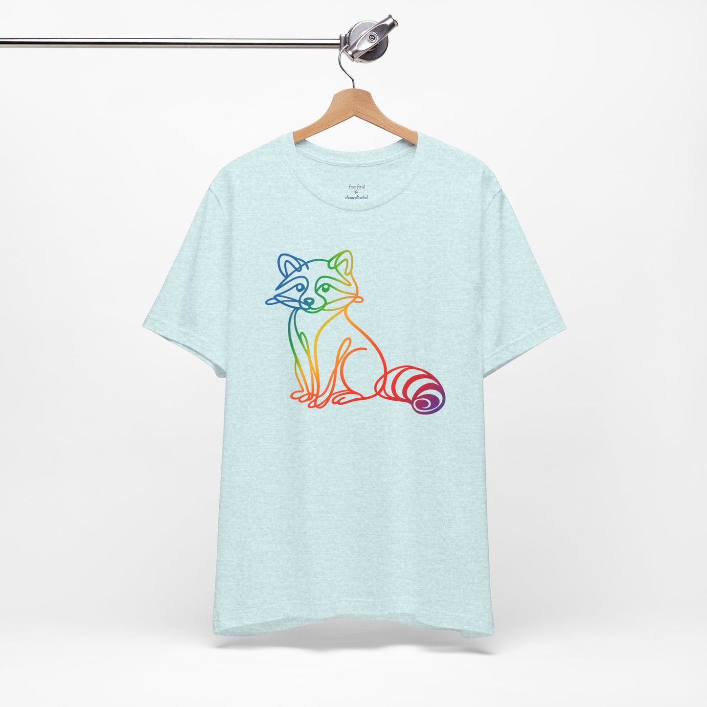 Raccoon Tee — Minimal Line Raccoon Scenic Graphic T-Shirt