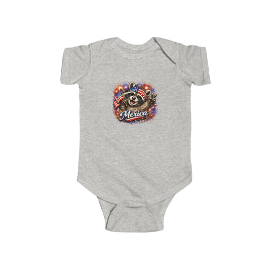 Infant Bodysuit — Adorable Patriotic Raccoon - USA 250