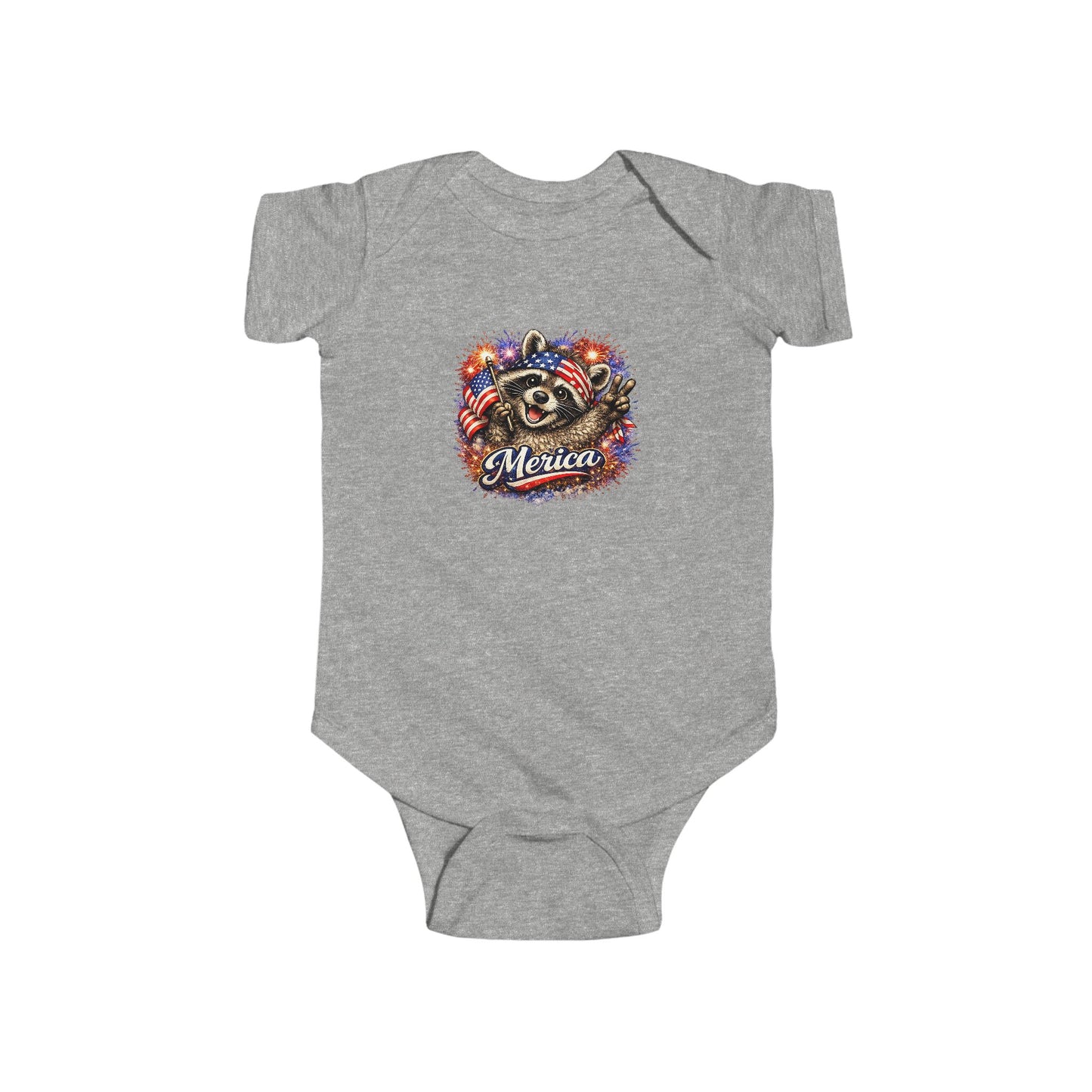 Infant Bodysuit — Adorable Patriotic Raccoon - USA 250