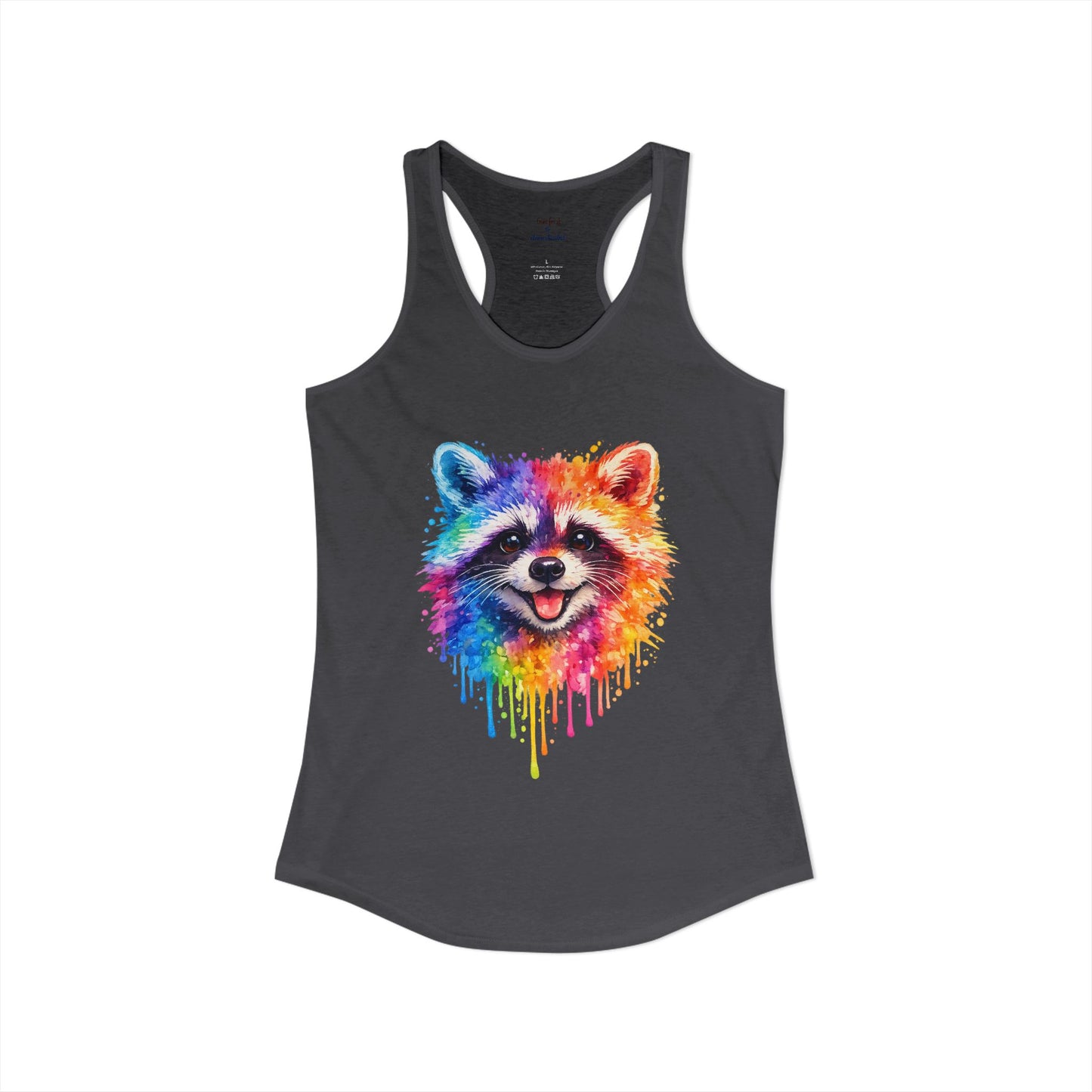 Watercolor Wildlife Raccoon Racerback Tank