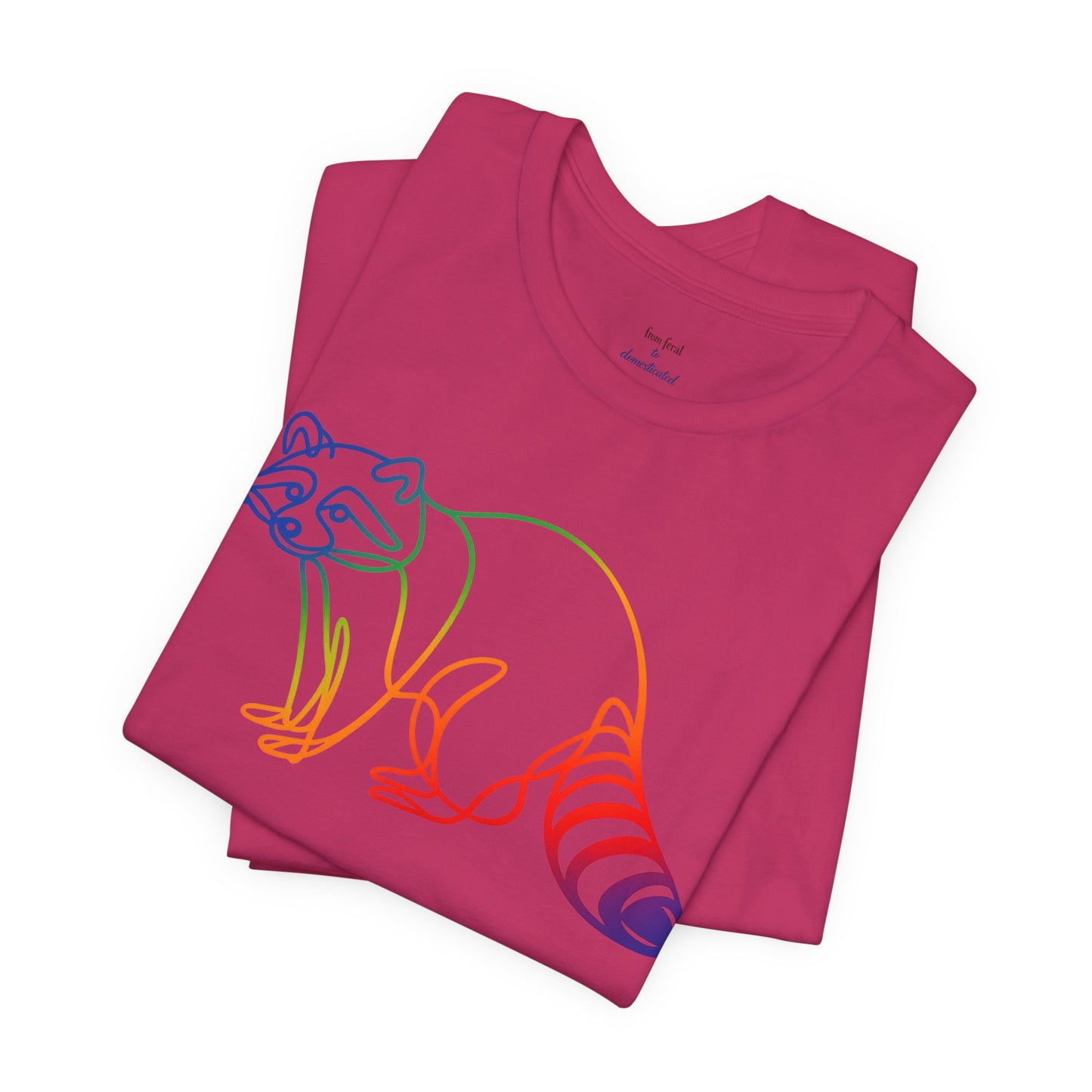 Raccoon Tee — Minimal Line Raccoon Scenic Graphic T-Shirt