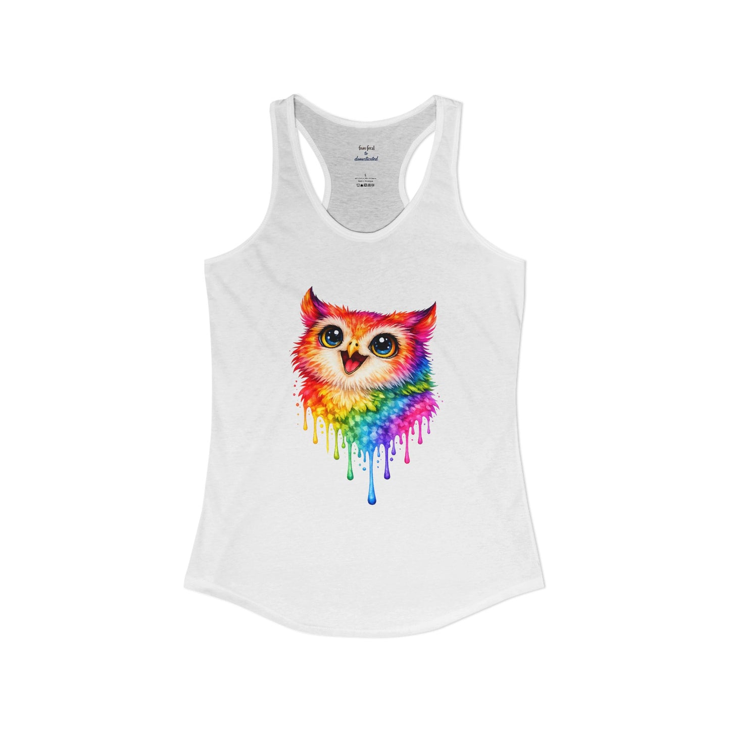 Watercolor Wildlife Owl Racerback Tank