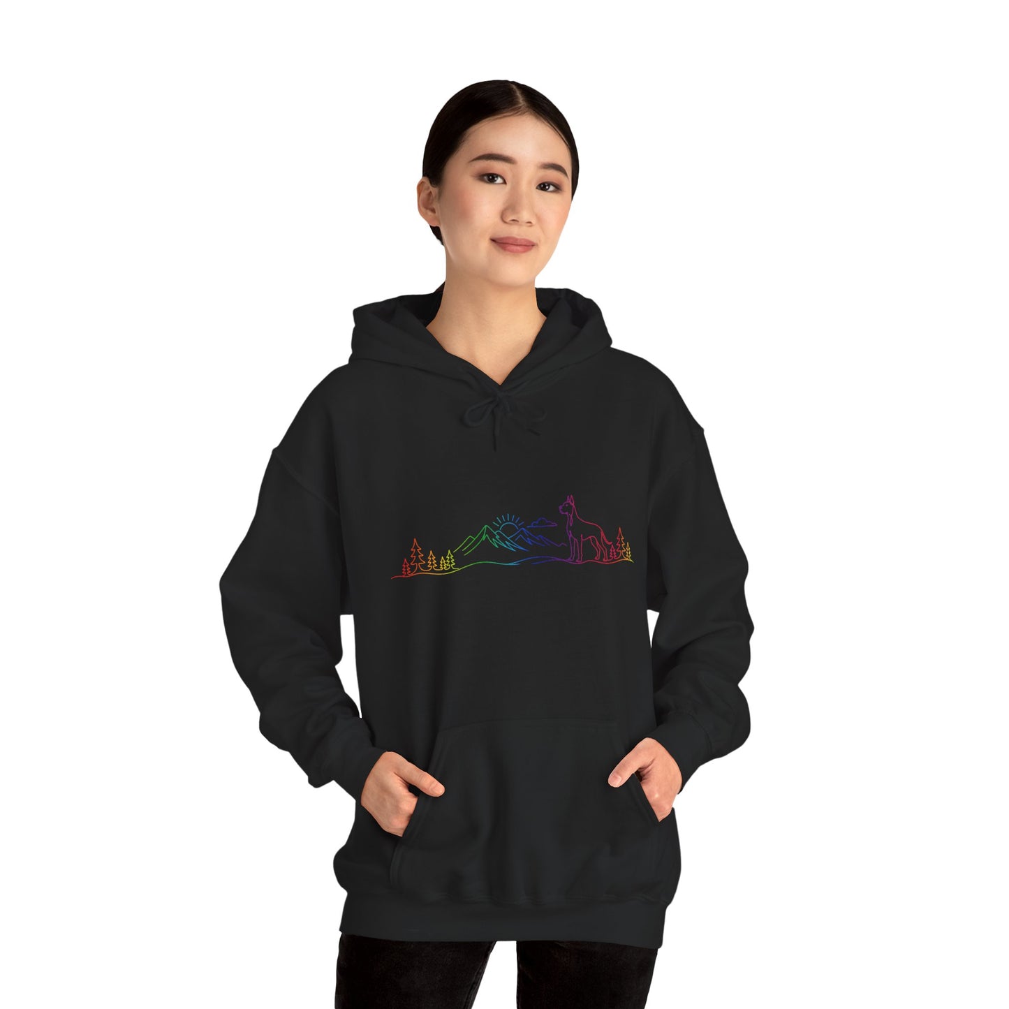 Great Dane, cropped ears, Hoodie