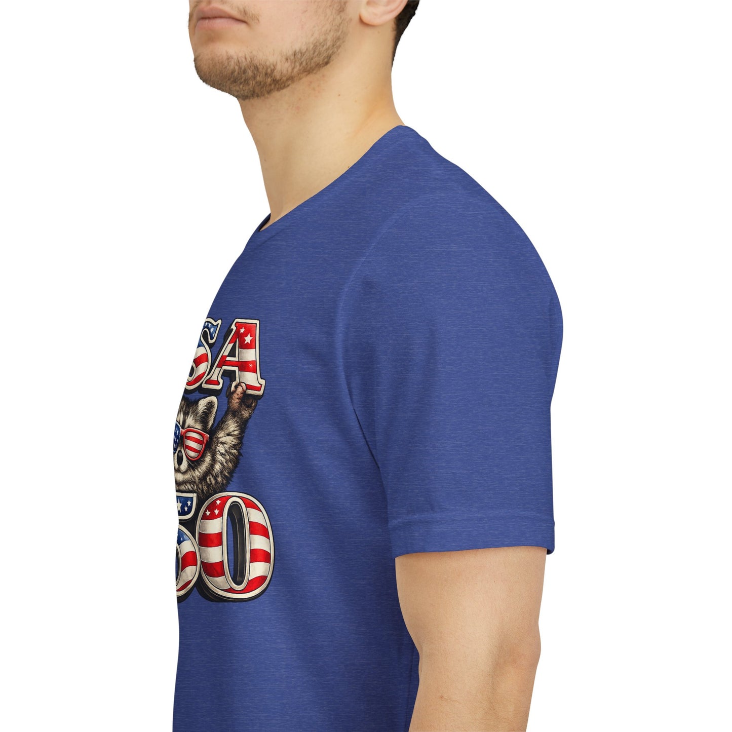 Patriot Raccoon 250th Anniversary T-Shirt — 4th of July Fireworks Flag Tee