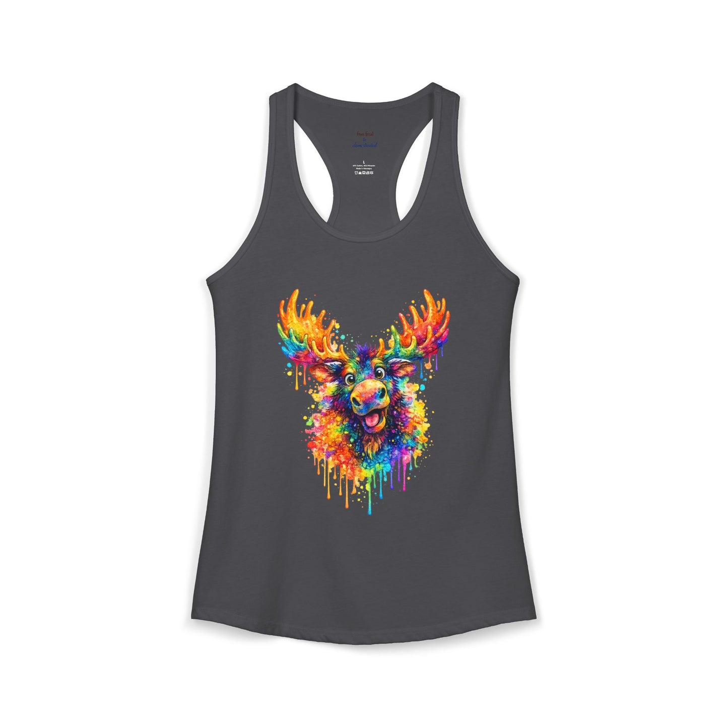 Watercolor Wildlife Moose Racerback Tank