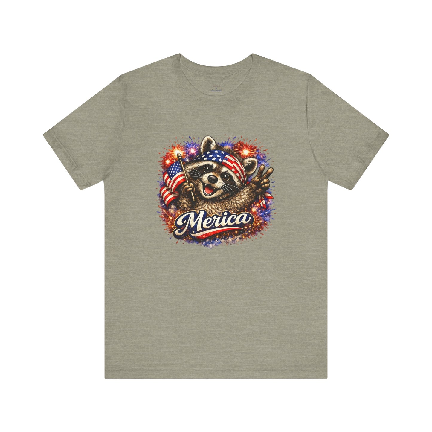 Patriot Raccoon 250th Anniversary T-Shirt — 4th of July Fireworks Flag Tee