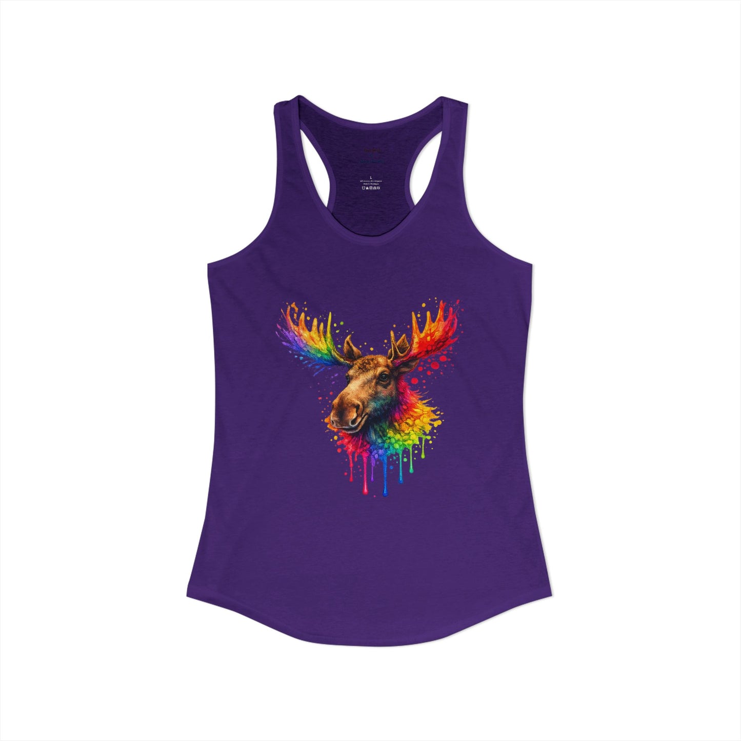 Watercolor Wildlife Moose Racerback Tank
