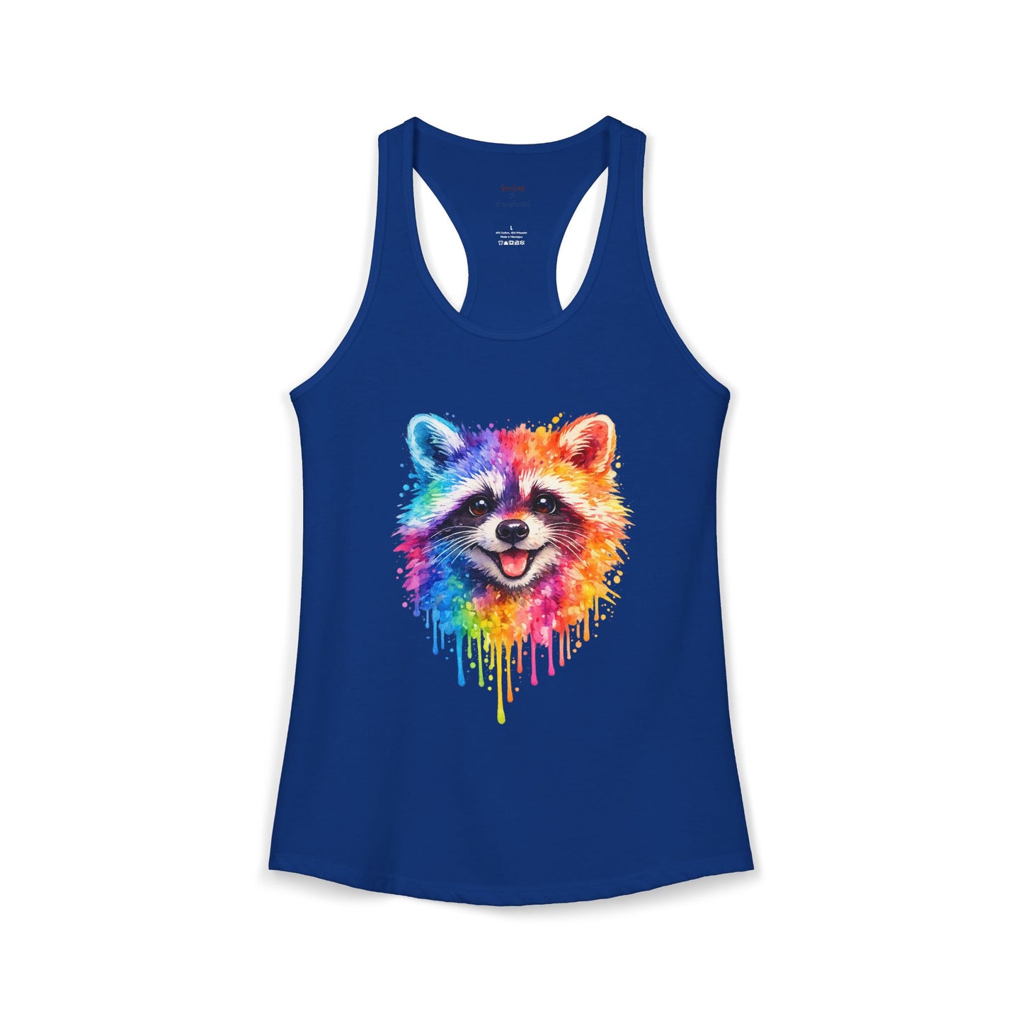 Watercolor Wildlife Raccoon Racerback Tank