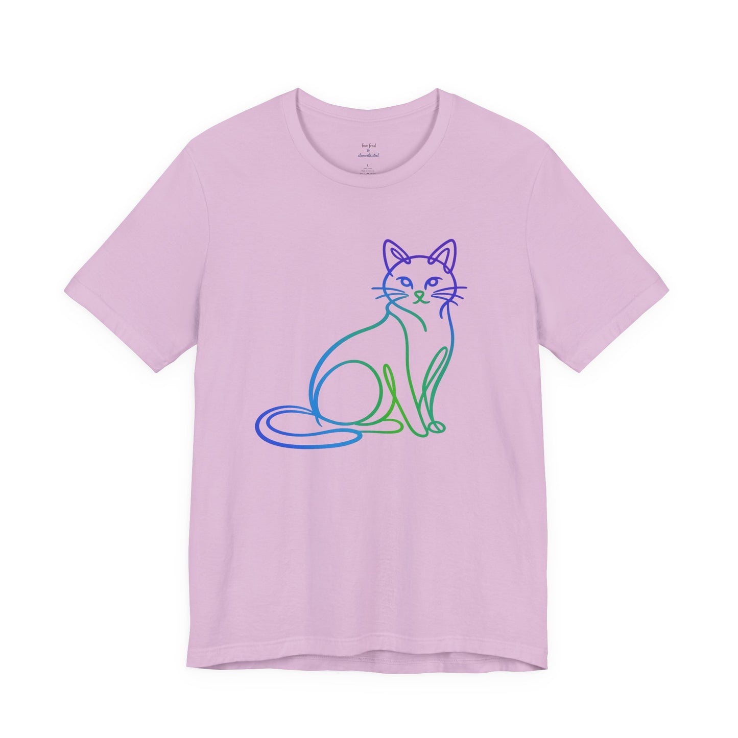 Colorful Line-Work Sitting Cat T-Shirt