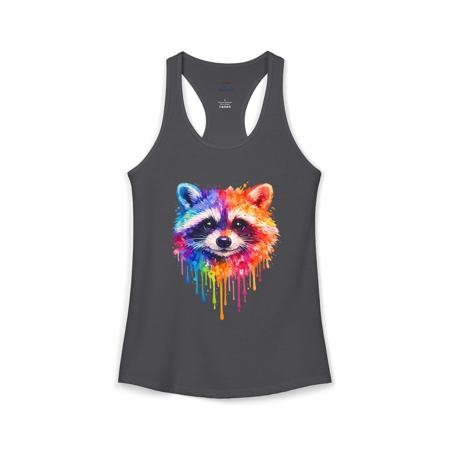 Watercolor Wildlife Raccoon Racerback Tank