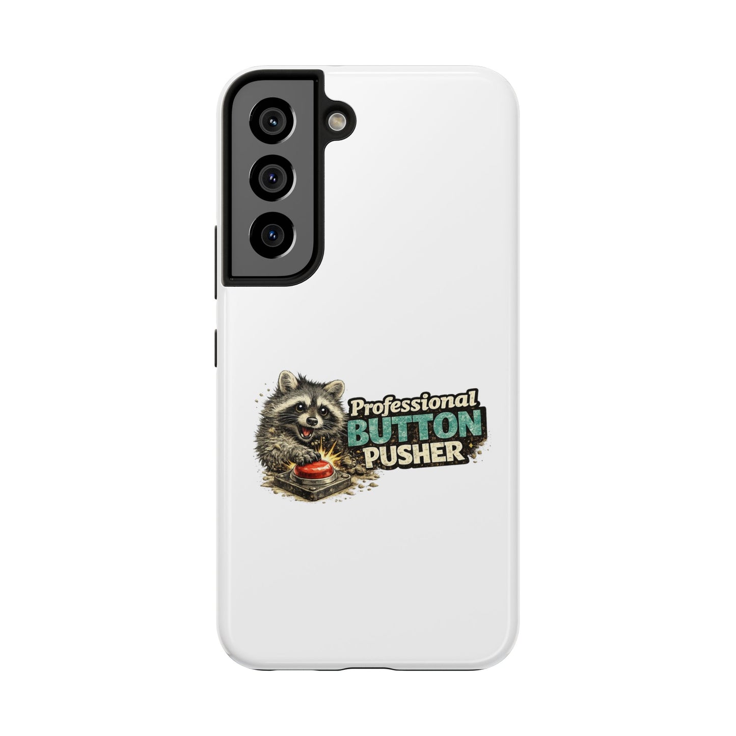 Button Pusher Raccoon Phone Case — Tough & Cute Protective Phone Cover