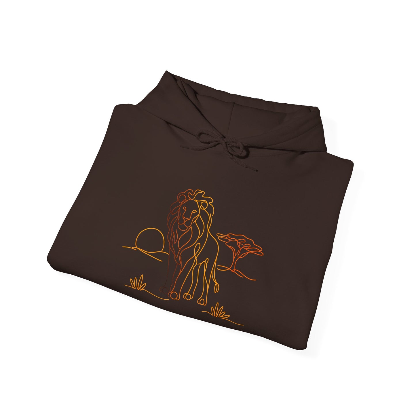 Lion Line Art Hoodie — Minimal Safari Sweatshirt