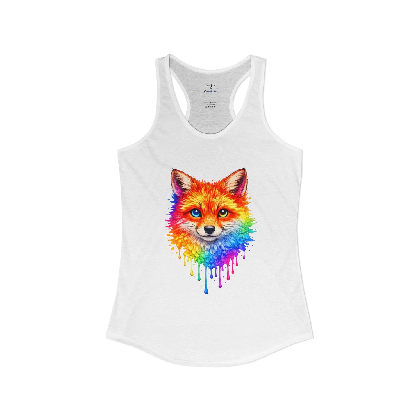 Watercolor Wildlife Fox Racerback Tank