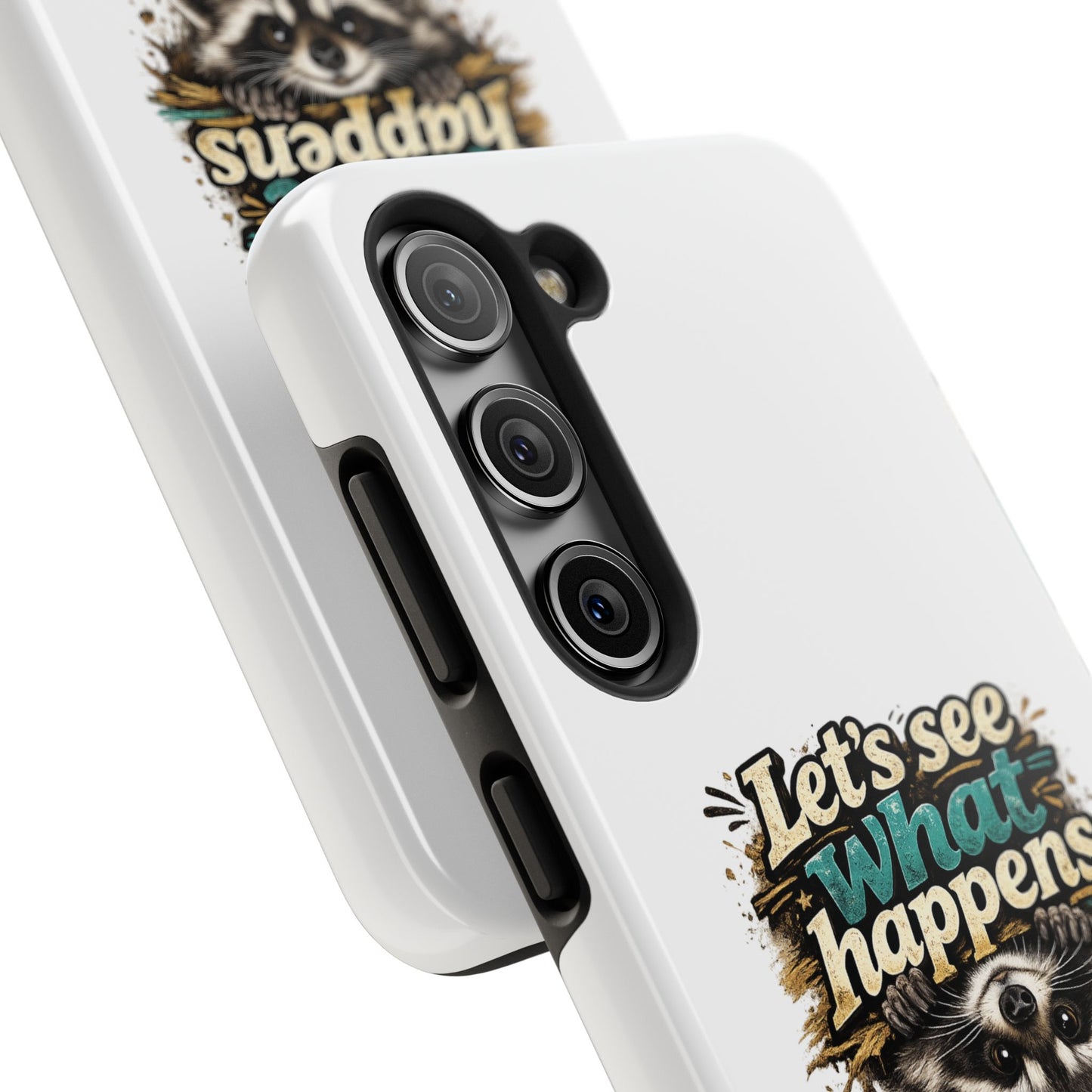 Let's See What Happens Raccoon Phone Case — Tough & Cute Protective Phone Cover
