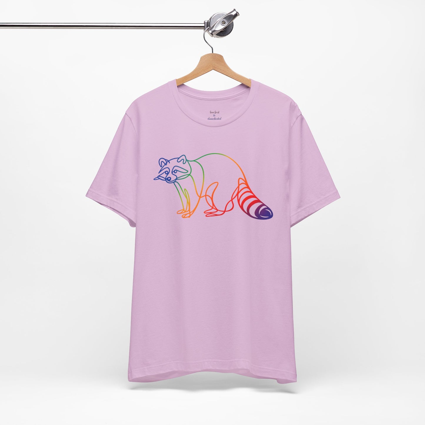 Raccoon Tee — Minimal Line Raccoon Scenic Graphic T-Shirt
