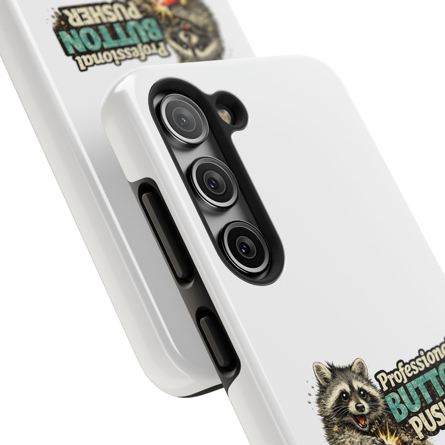 Button Pusher Raccoon Phone Case — Tough & Cute Protective Phone Cover