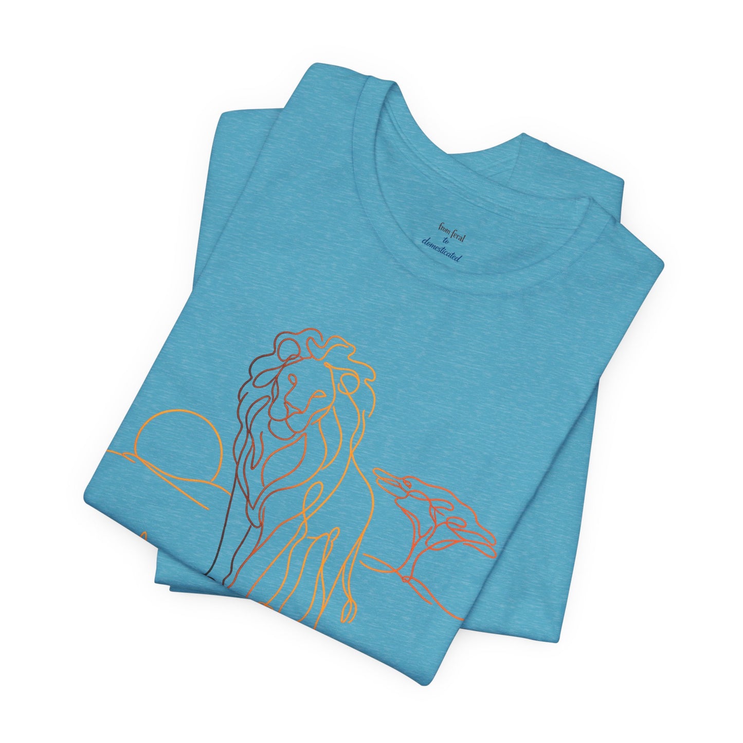 Lion Sunset Tee — Minimal Line Art Safari T-Shirt