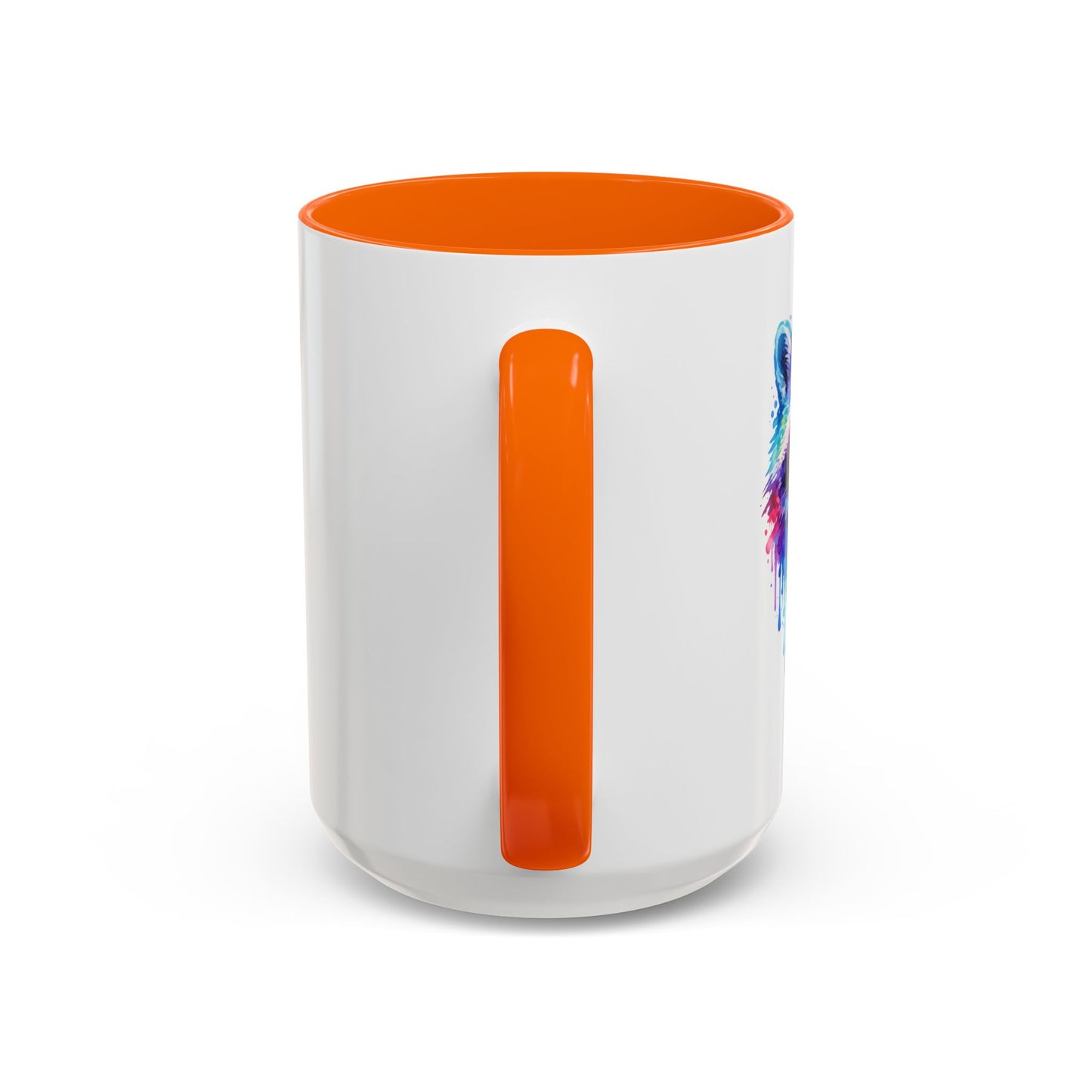 Cheerful Watercolor Raccoon Accent Coffee Mug