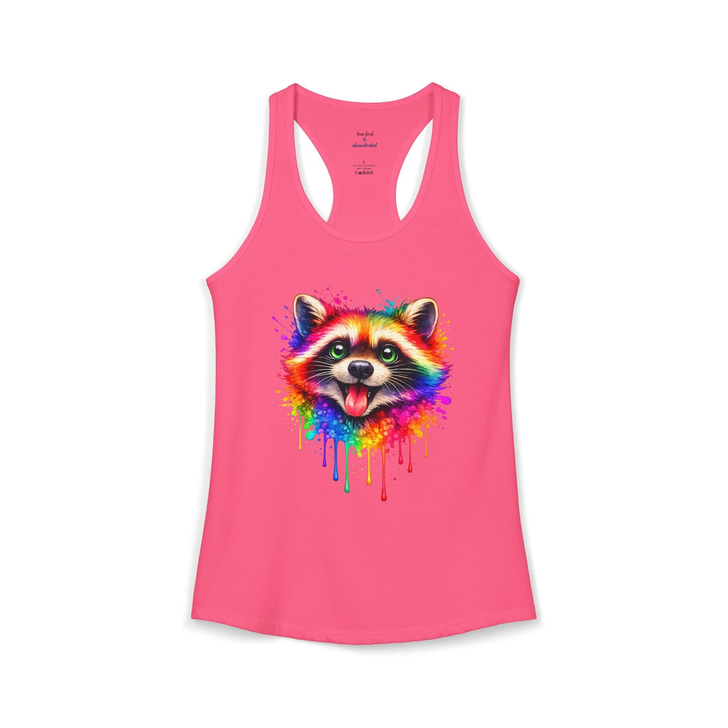 Watercolor Wildlife Raccoon Racerback Tank