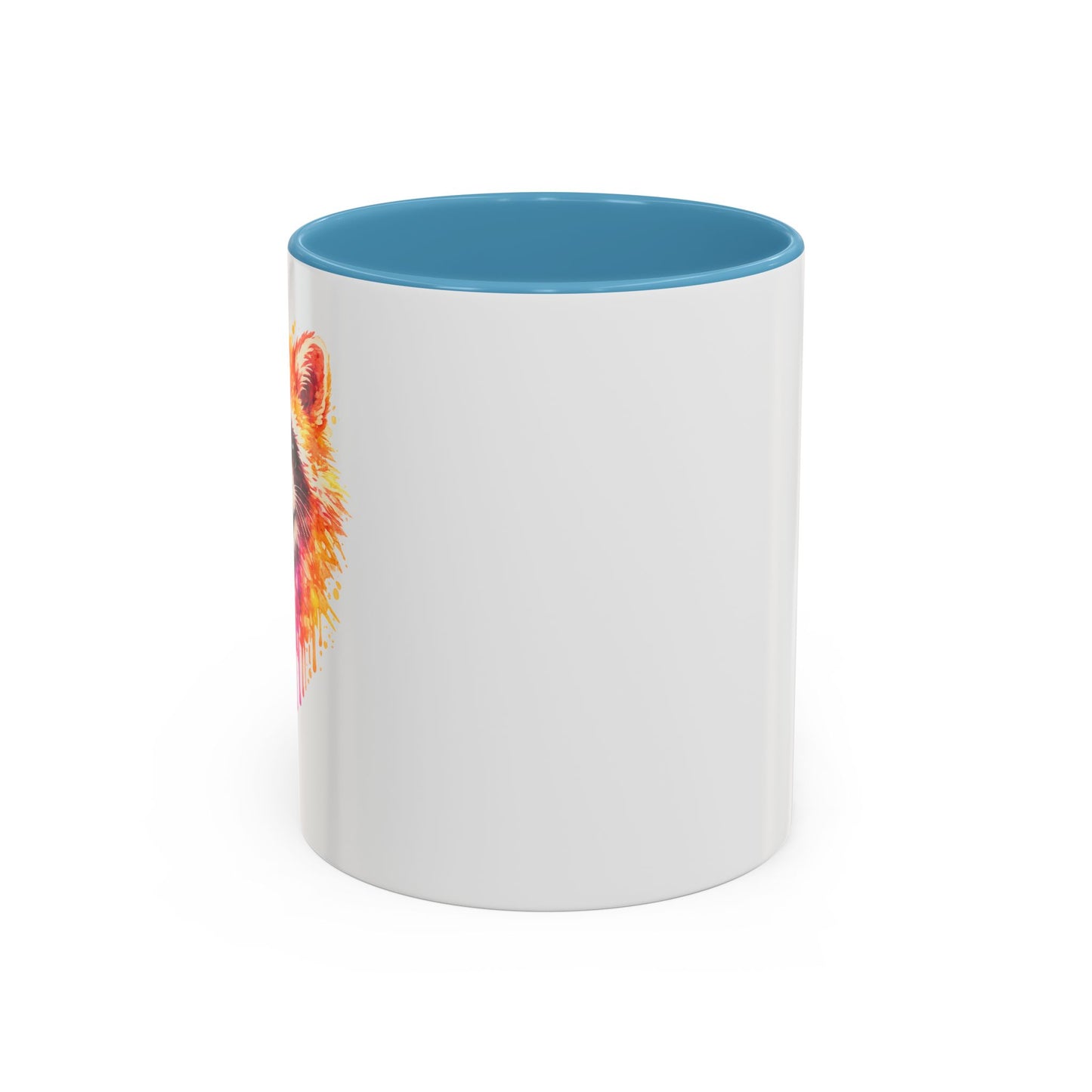 Cheerful Watercolor Raccoon Accent Coffee Mug