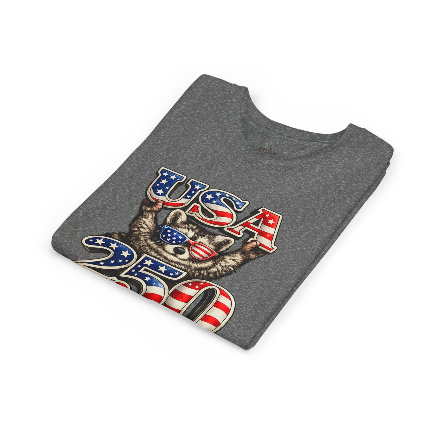 Patriotic Raccoon Youth Tee — Raccoon with USA 250