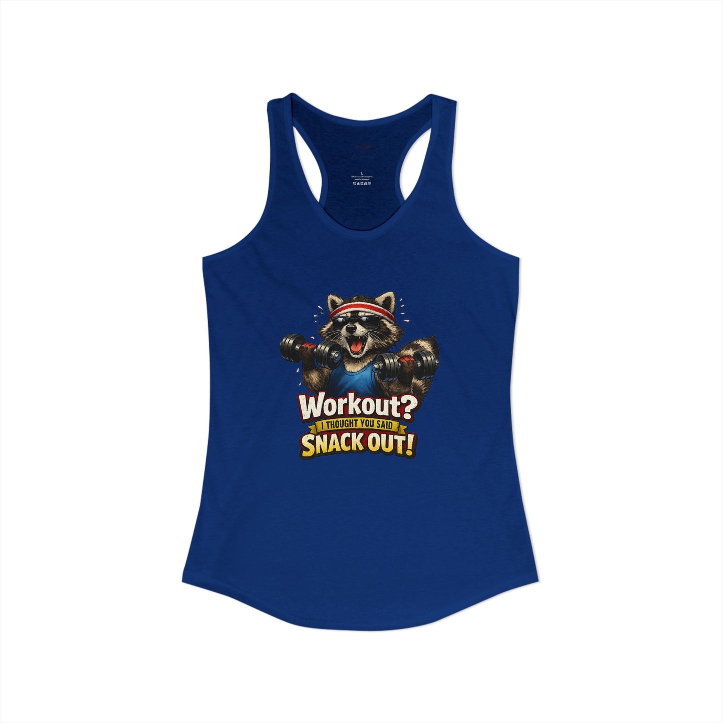 Snack Out Raccoon Racerback Tank