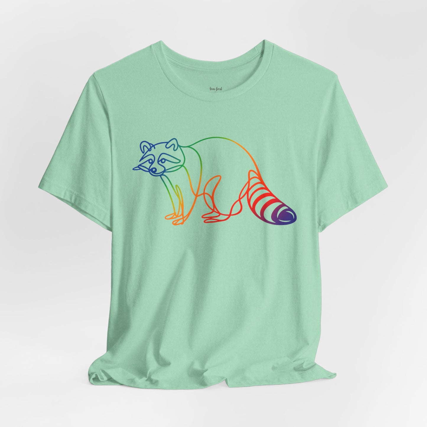 Raccoon Tee — Minimal Line Raccoon Scenic Graphic T-Shirt
