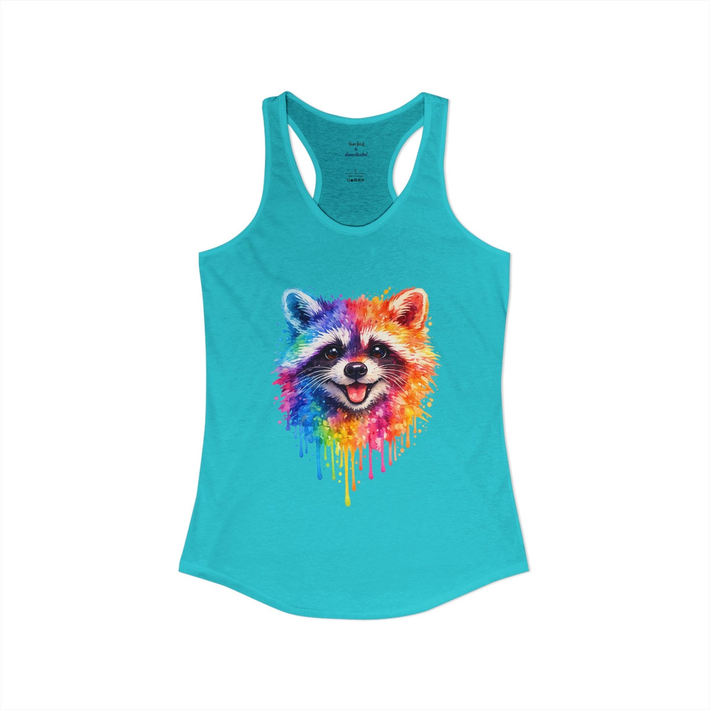 Watercolor Wildlife Raccoon Racerback Tank