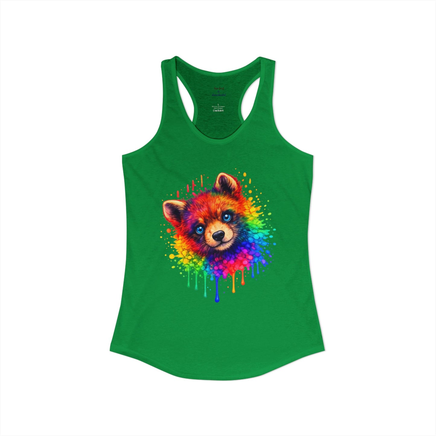 Watercolor Wildlife Bear Cub Racerback Tank