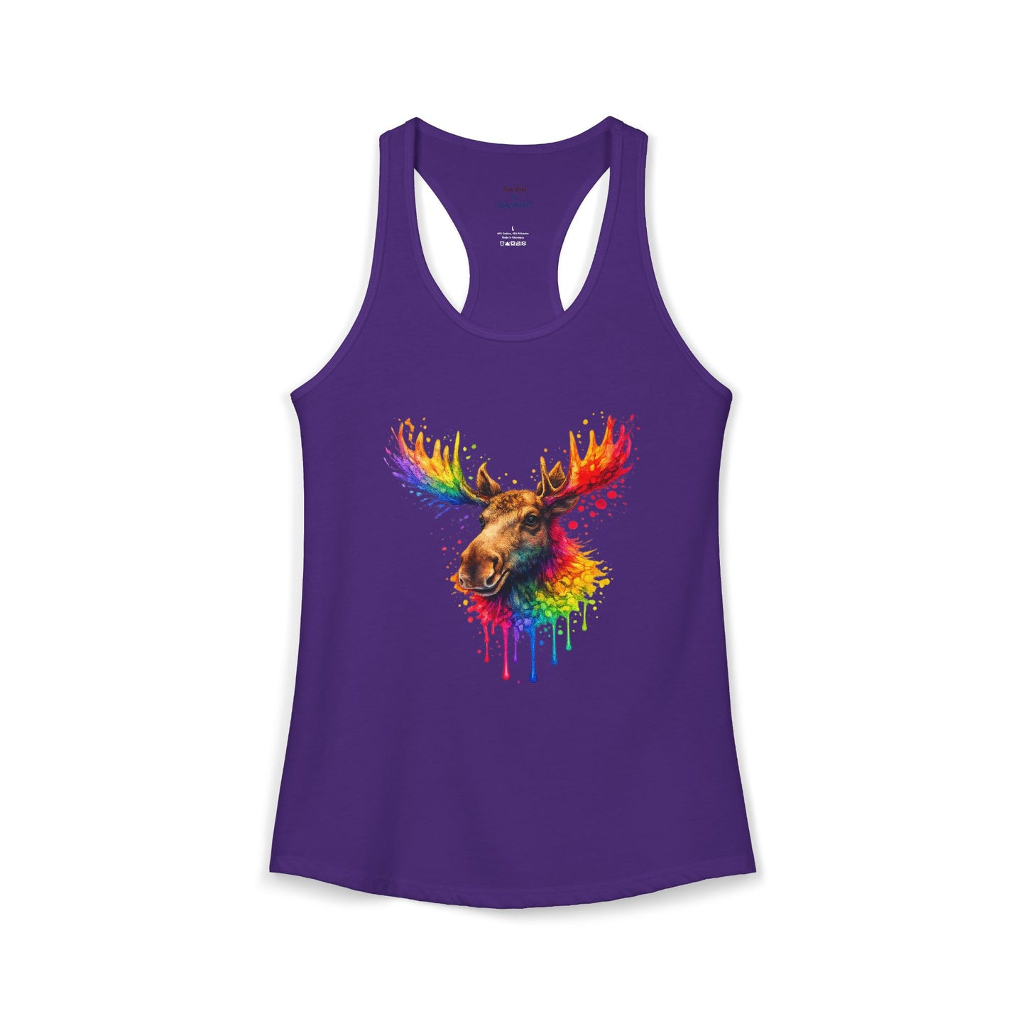 Watercolor Wildlife Moose Racerback Tank