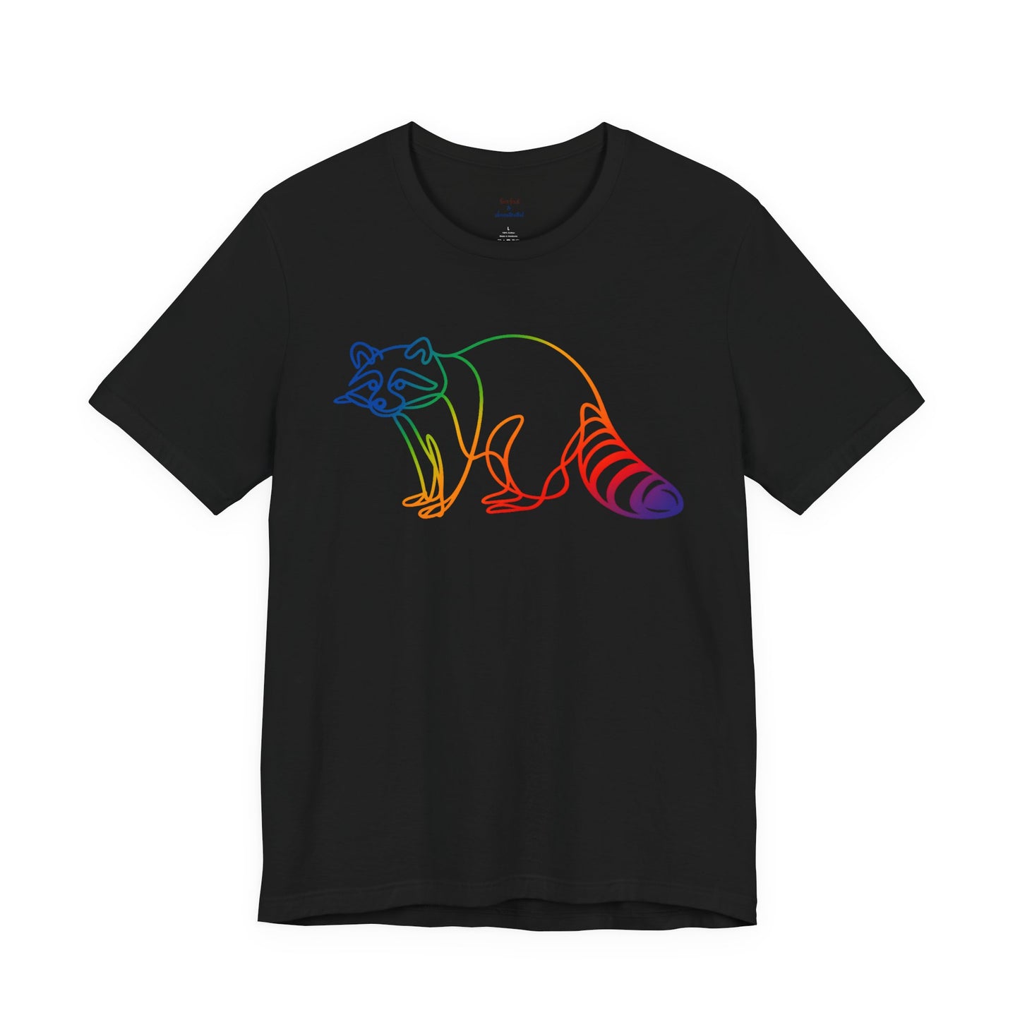 Raccoon Tee — Minimal Line Raccoon Scenic Graphic T-Shirt