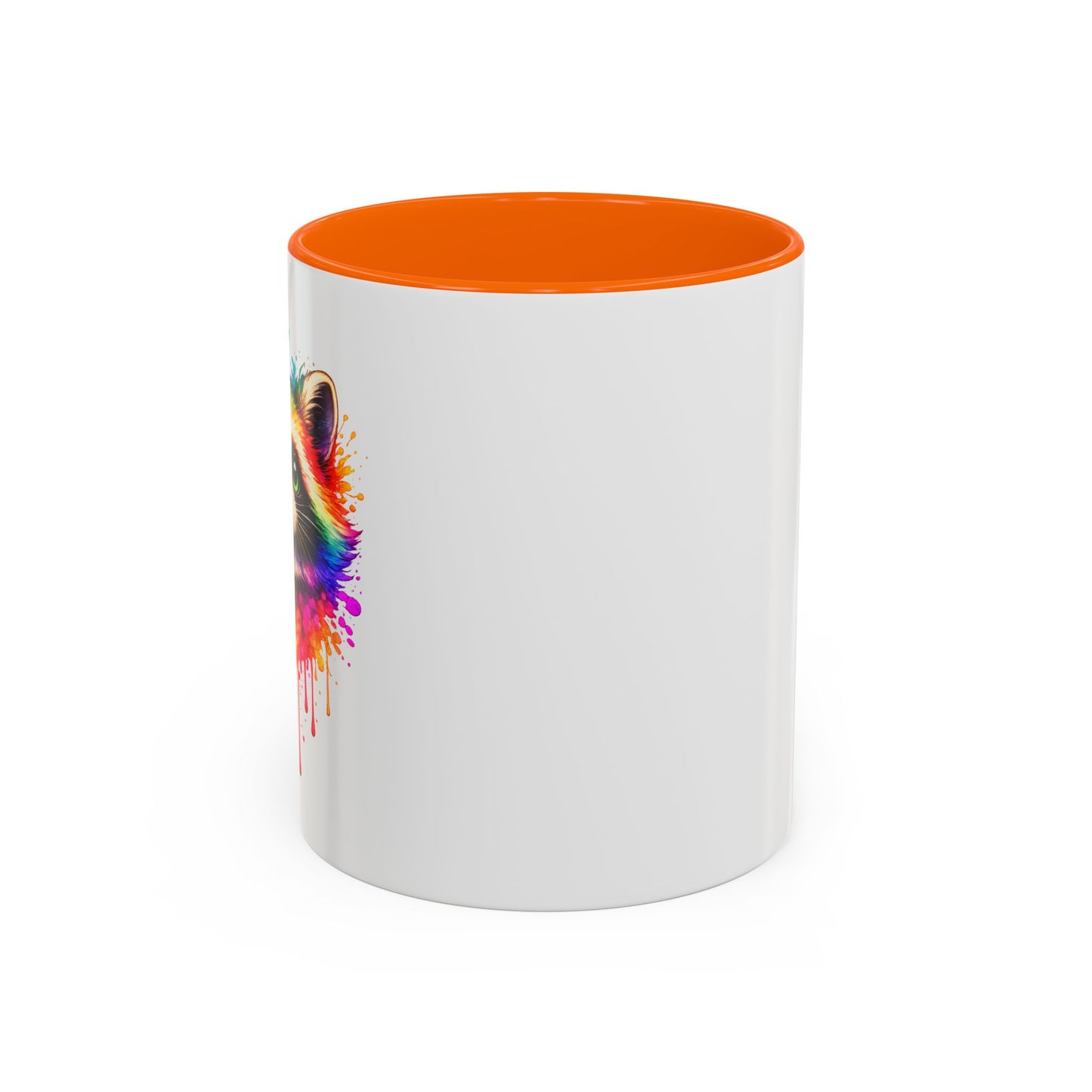 Cheerful Watercolor Raccoon Accent Coffee Mug
