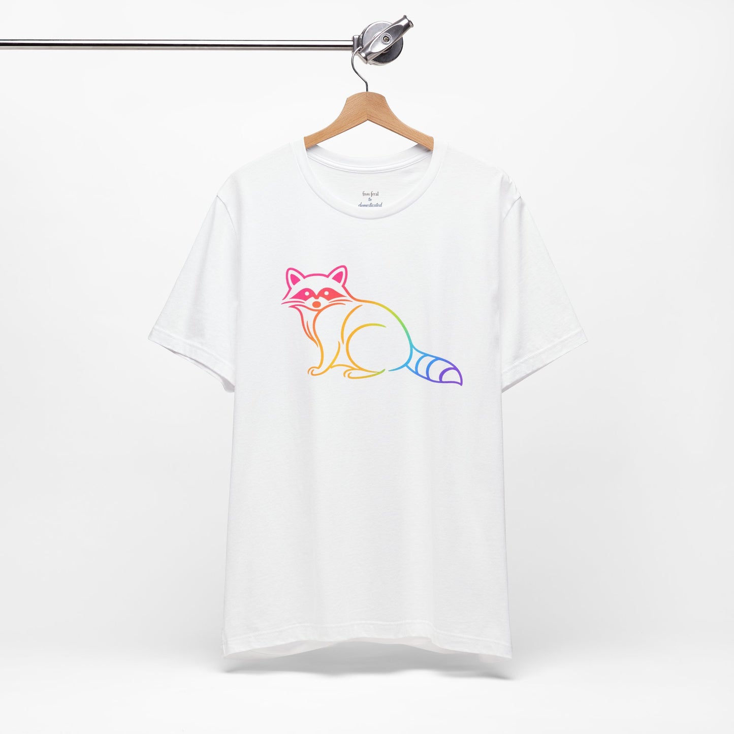 Raccoon Tee — Minimal Line Raccoon Scenic Graphic T-Shirt