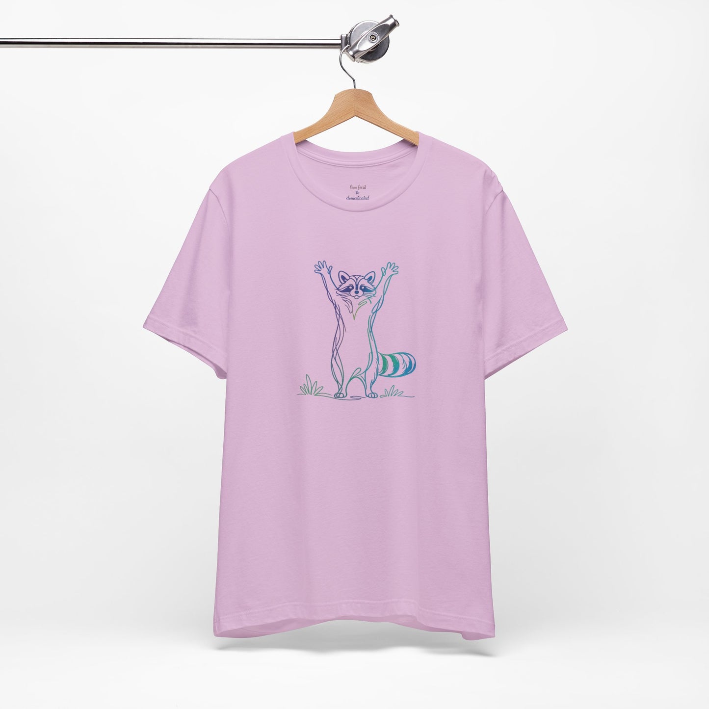 Raccoon Tee — Minimal Line Raccoon Scenic Graphic T-Shirt