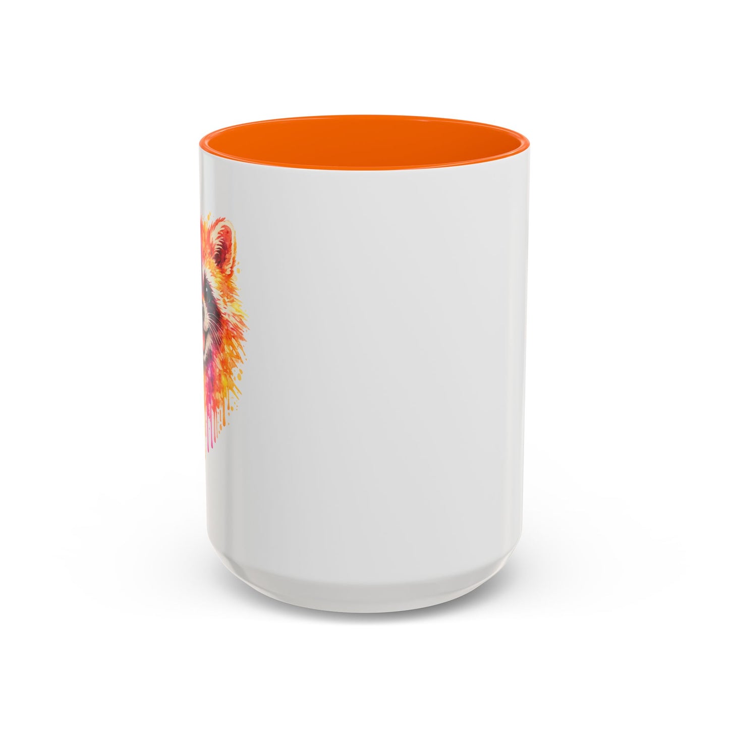 Cheerful Watercolor Raccoon Accent Coffee Mug