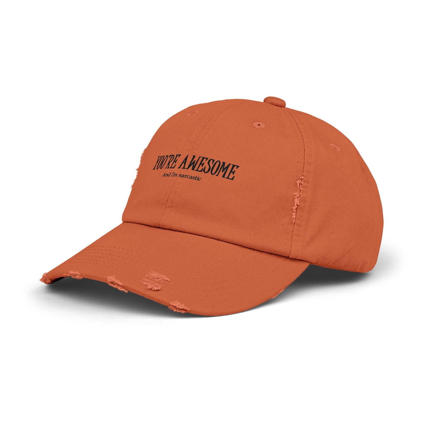 You're Awesome / And I'm Sarcastic Cap — Distressed Baseball Hat