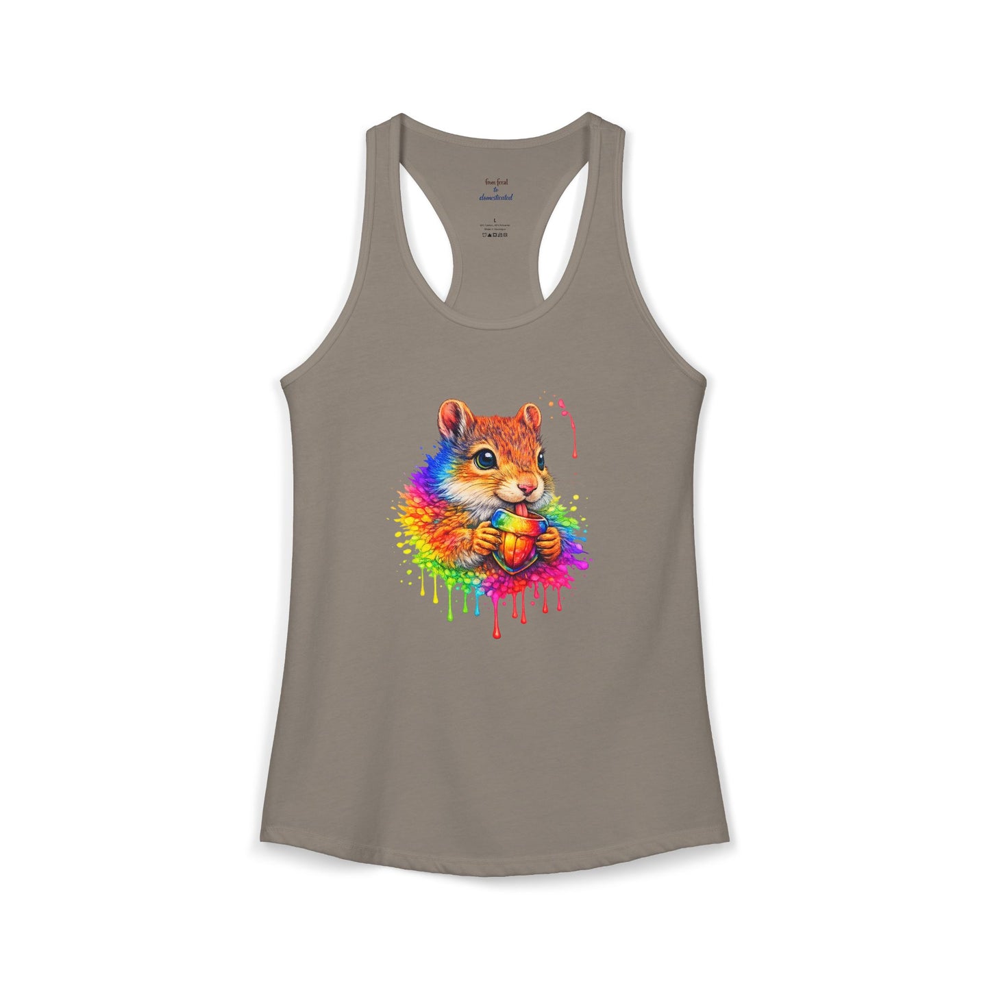 Watercolor Wildlife Squirrel Racerback Tank