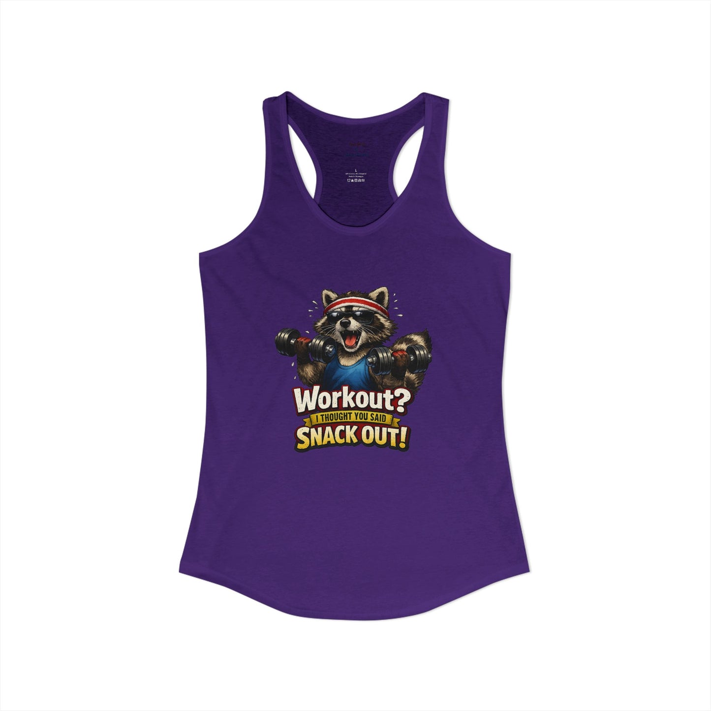 Snack Out Raccoon Racerback Tank