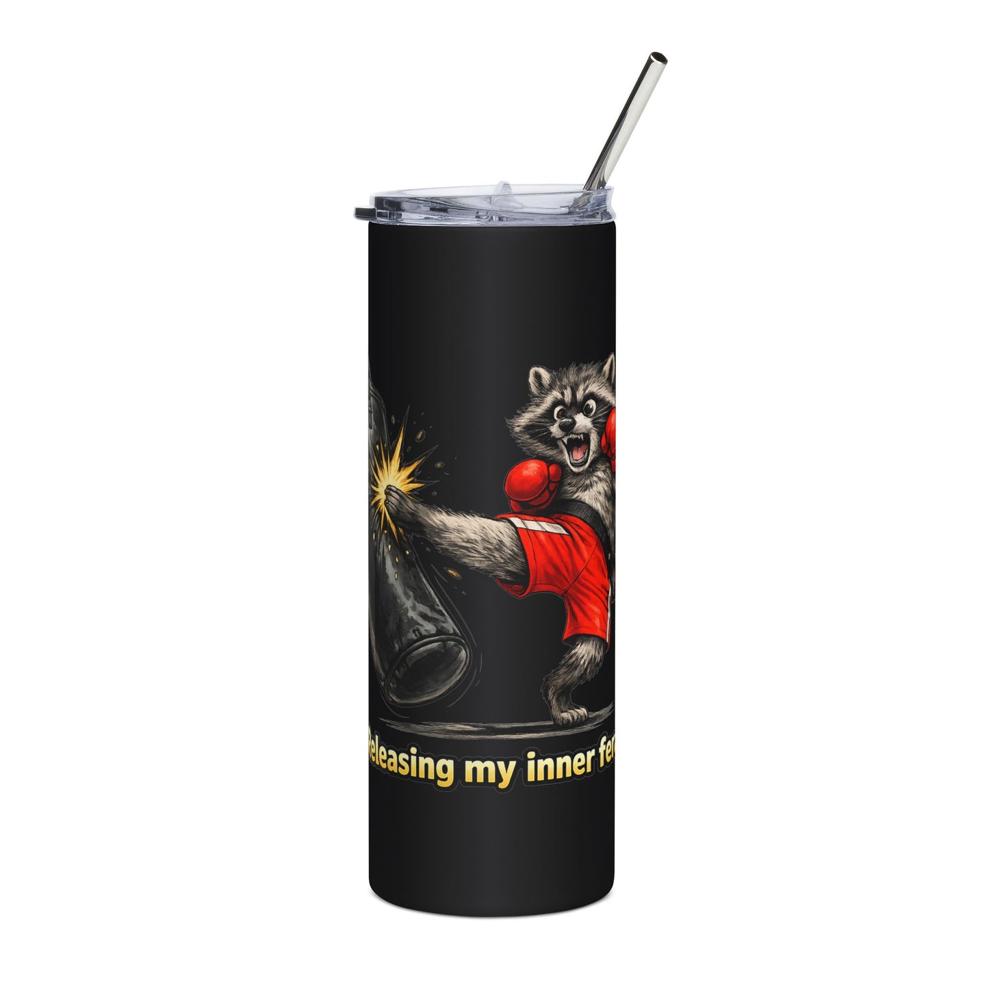 Kickboxing Raccoon 20oz Stainless Steel Tumbler