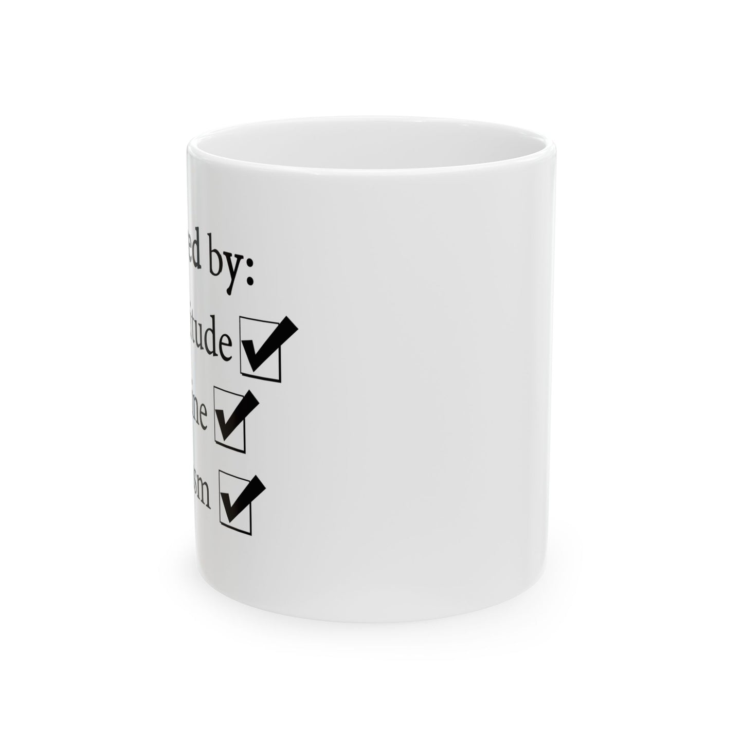 "Powered By" Ceramic Mug  (11oz & 15oz)