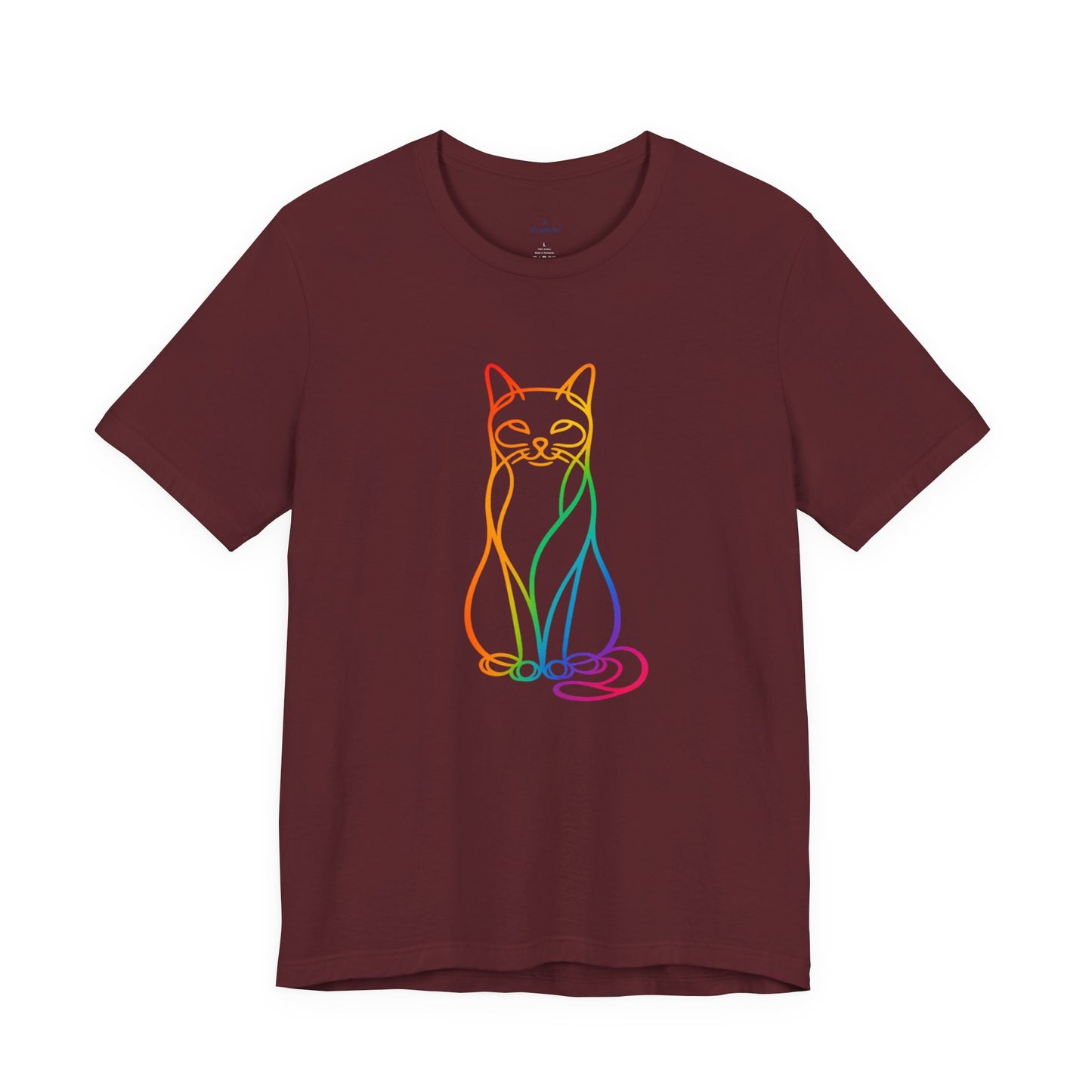 Colorful Line-Work Sitting Cat T-Shirt