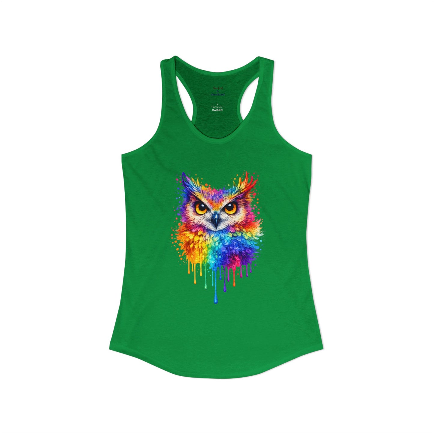 Watercolor Wildlife Owl Racerback Tank