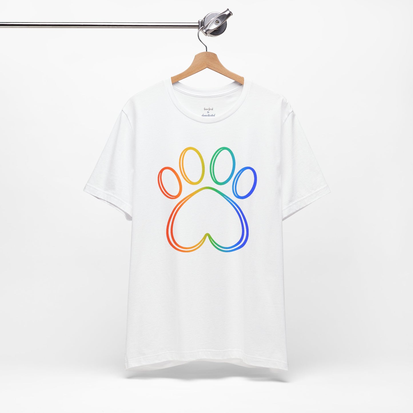Heart/Paw Colorful Line-Work T-Shirt