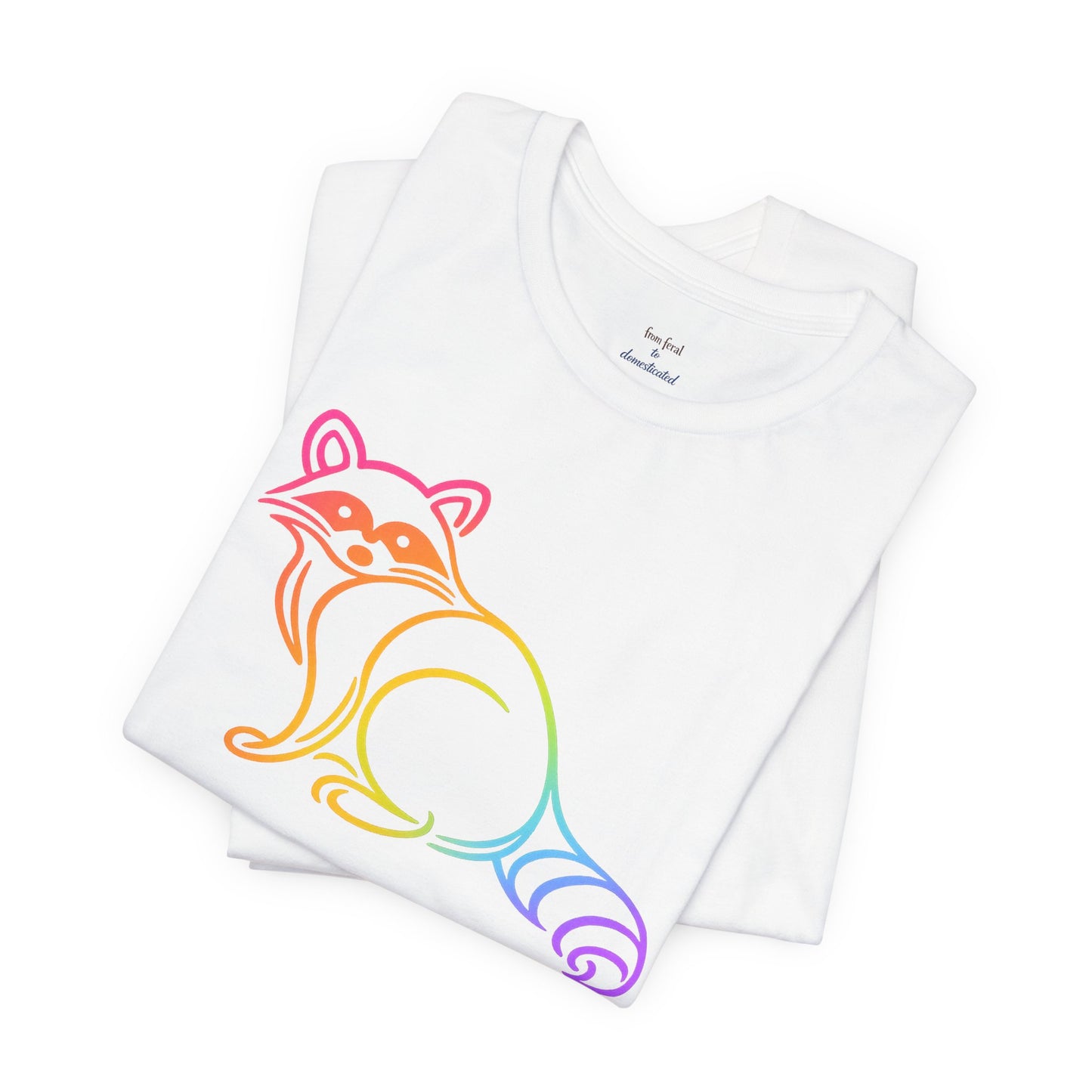 Rascal Raccoon Tee — Minimal Line Raccoon Scenic Graphic T-Shirt