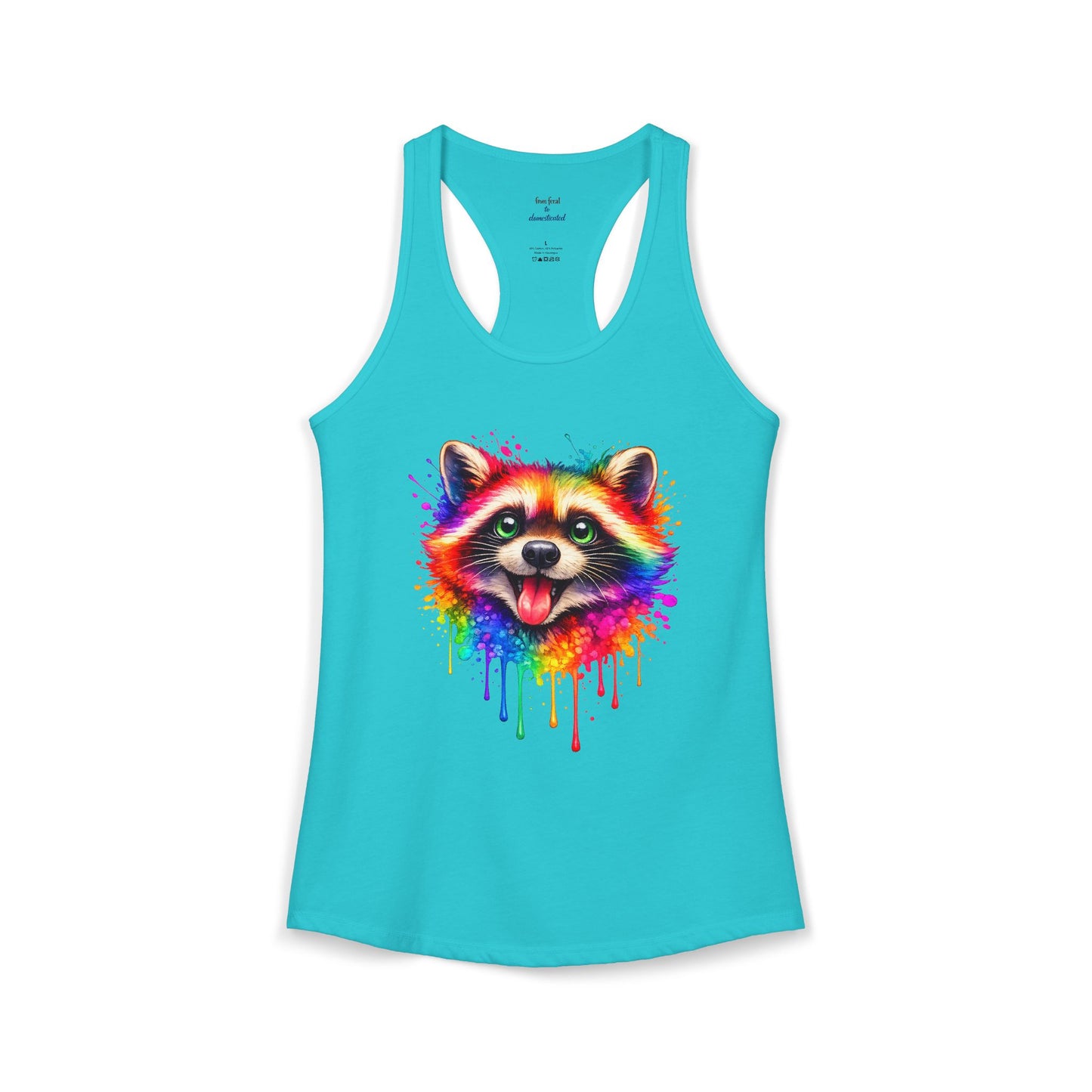 Watercolor Wildlife Raccoon Racerback Tank