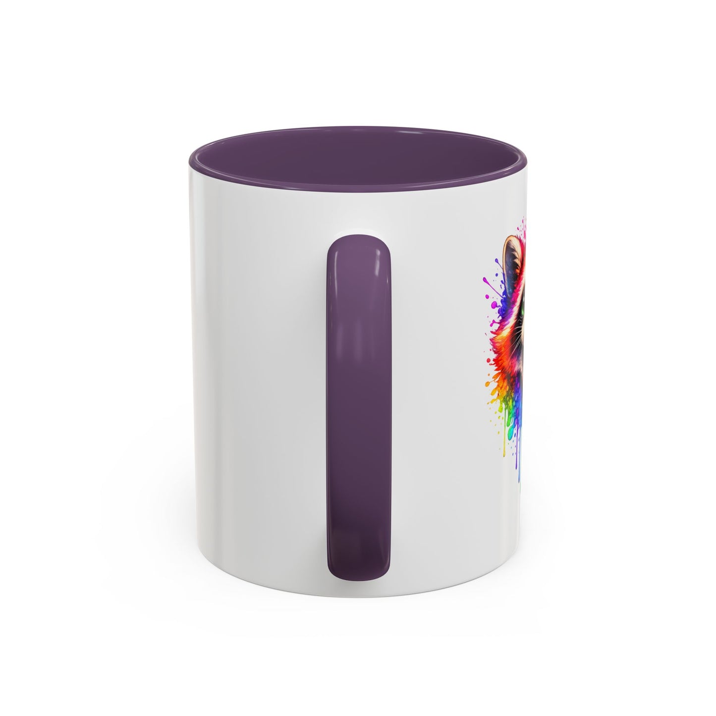 Cheerful Watercolor Raccoon Accent Coffee Mug
