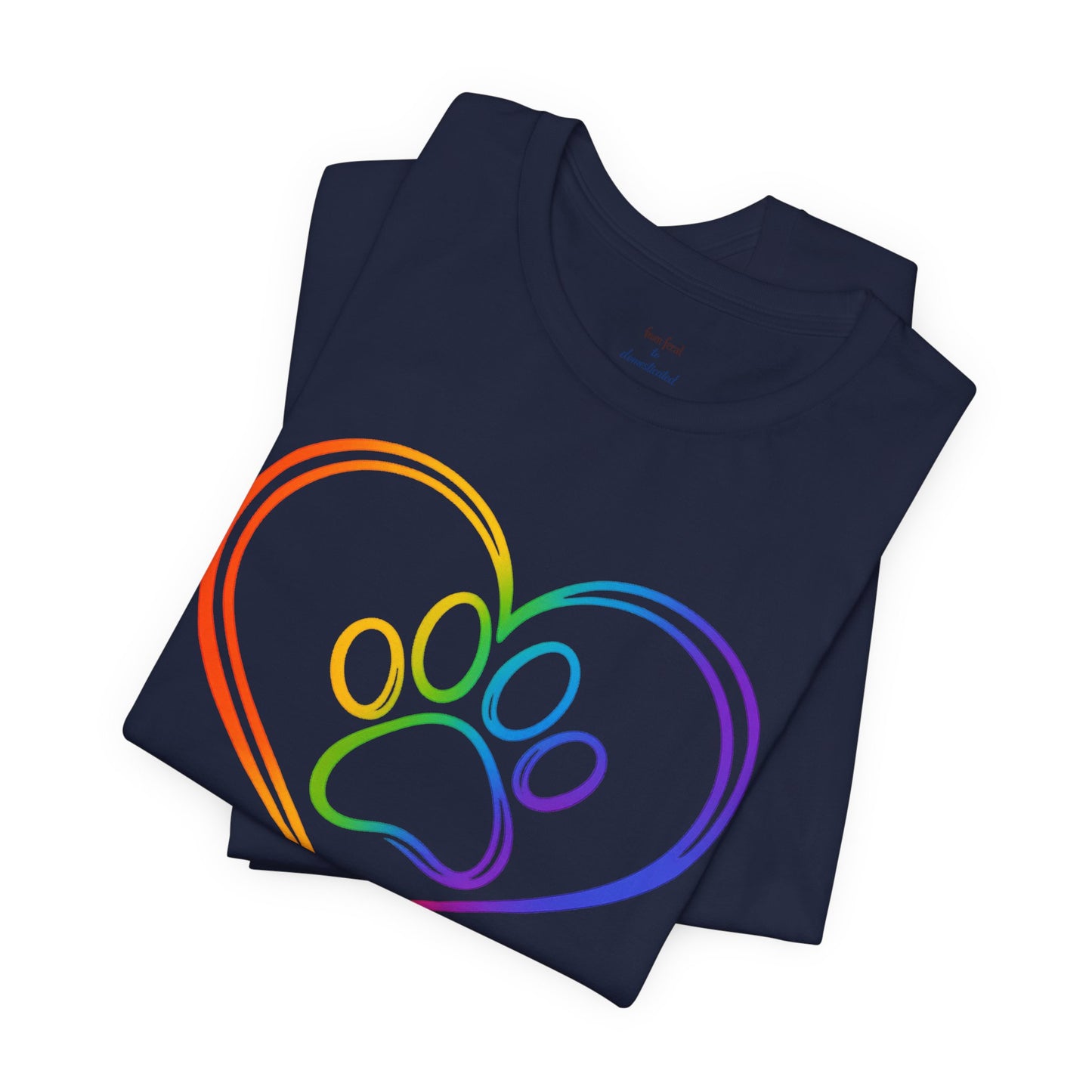 Heart/Paw Colorful Line-Work T-Shirt